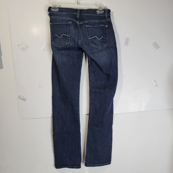 7 For All Mankind Straight Leg Womens Dark Wash Jeans Size 25 - Picture 4 of 11